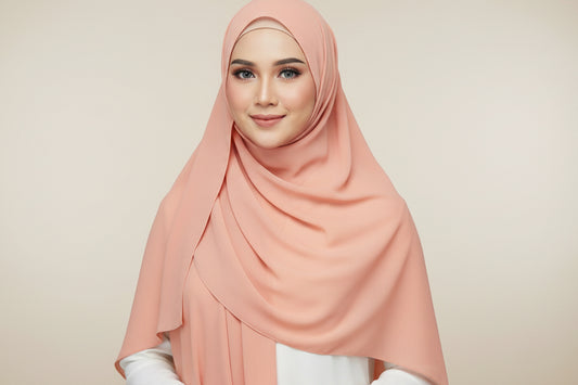 Chiffon Hijab - peachy - O'layah